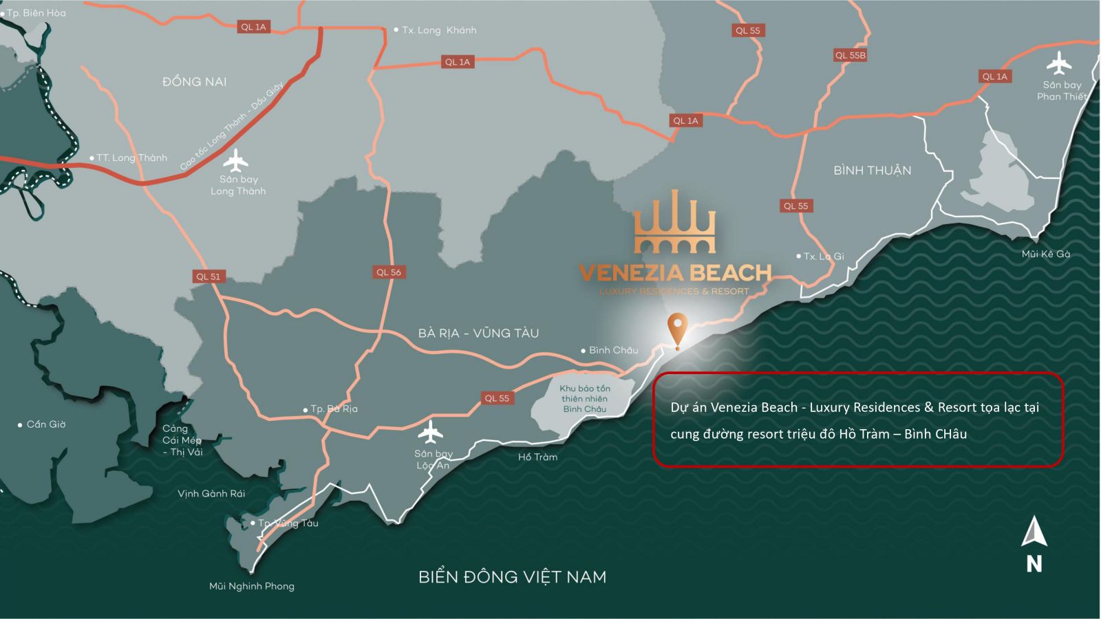 Bản đồ VENEZIA BEACH BÌNH CHÂU - STG Real Estate
