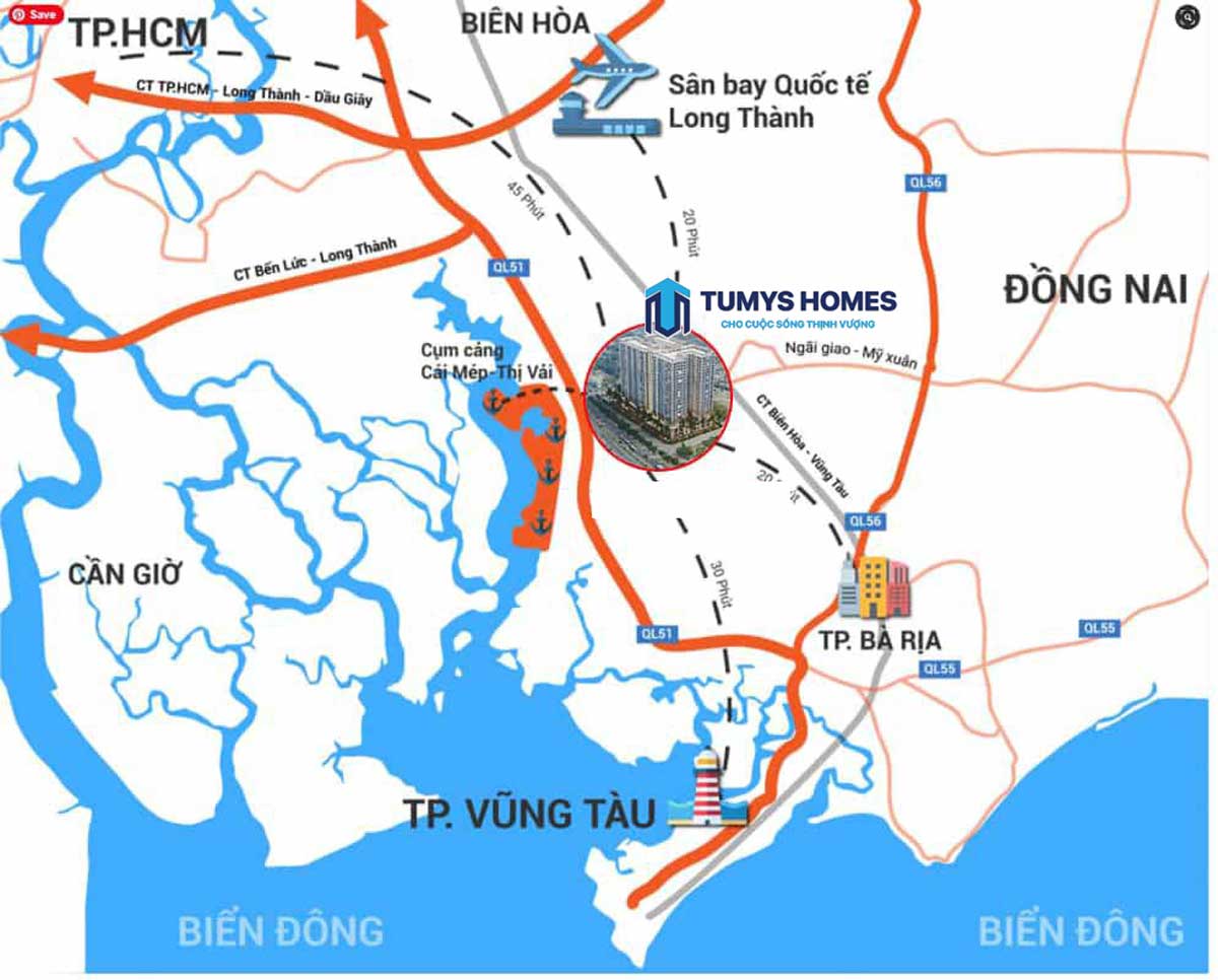 Bản đồ Dự án Tumys Phú Mỹ - STG Real Estate